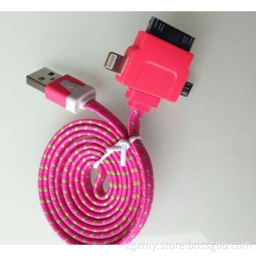 3-in-1 USB Retractable Cable for iPhone 5/iPad/iPhone 4/Mobile Phone/MP3/Cellphone
